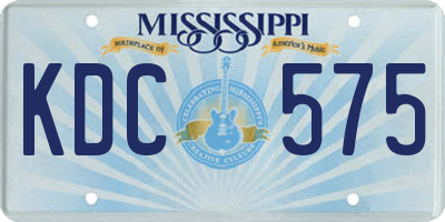 MS license plate KDC575