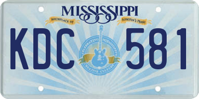 MS license plate KDC581