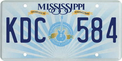MS license plate KDC584