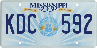 MS license plate KDC592
