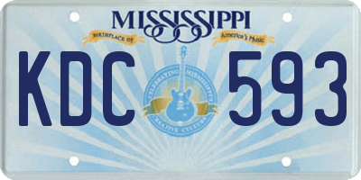 MS license plate KDC593