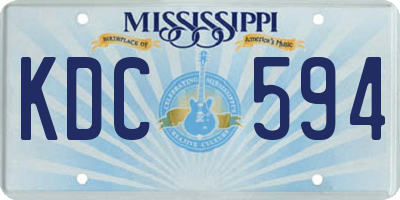 MS license plate KDC594