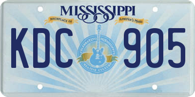 MS license plate KDC905