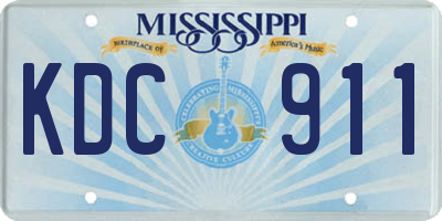 MS license plate KDC911
