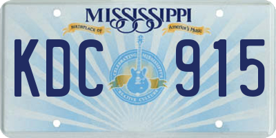 MS license plate KDC915