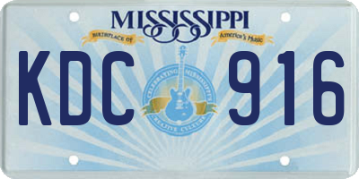 MS license plate KDC916