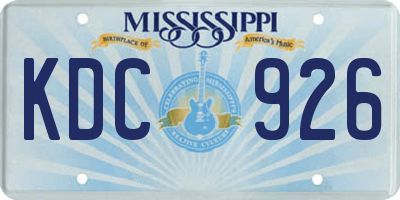 MS license plate KDC926