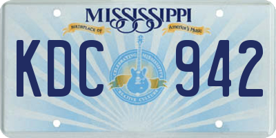 MS license plate KDC942