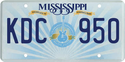 MS license plate KDC950