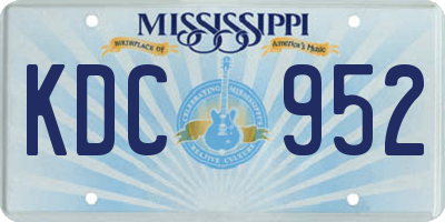 MS license plate KDC952