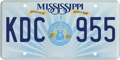 MS license plate KDC955