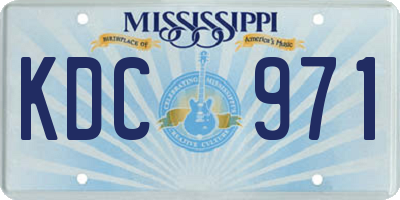 MS license plate KDC971