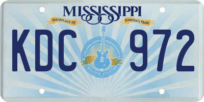 MS license plate KDC972
