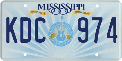 MS license plate KDC974