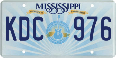 MS license plate KDC976