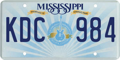 MS license plate KDC984