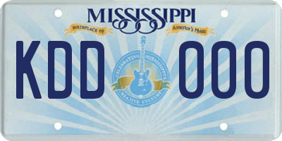MS license plate KDD000
