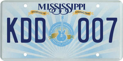 MS license plate KDD007