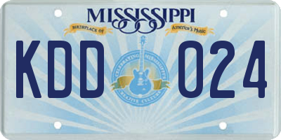 MS license plate KDD024