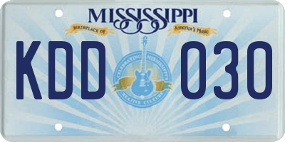 MS license plate KDD030