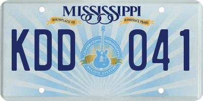 MS license plate KDD041