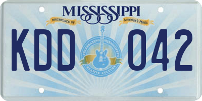 MS license plate KDD042