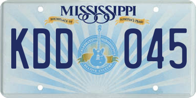 MS license plate KDD045