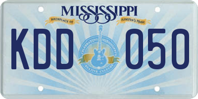 MS license plate KDD050
