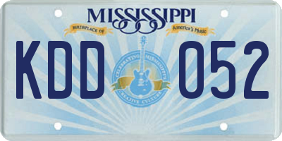 MS license plate KDD052