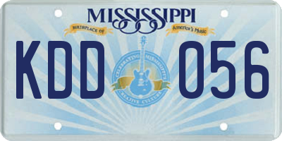 MS license plate KDD056