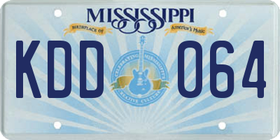 MS license plate KDD064