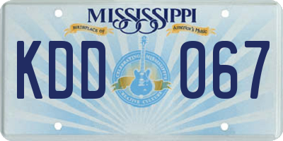 MS license plate KDD067