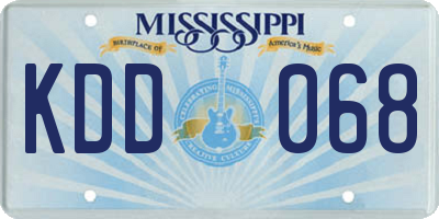 MS license plate KDD068