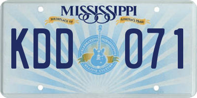 MS license plate KDD071