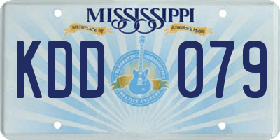 MS license plate KDD079