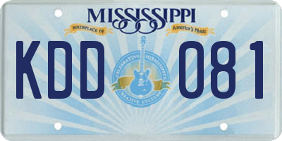 MS license plate KDD081