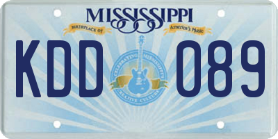 MS license plate KDD089