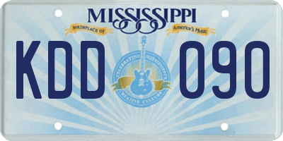 MS license plate KDD090