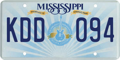 MS license plate KDD094