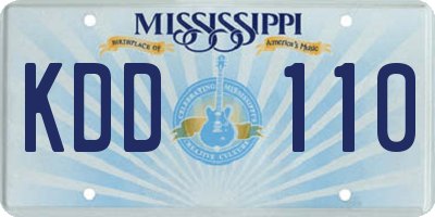 MS license plate KDD110