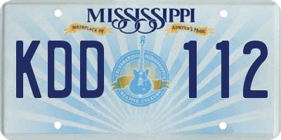 MS license plate KDD112