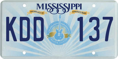 MS license plate KDD137