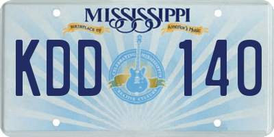 MS license plate KDD140