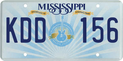 MS license plate KDD156
