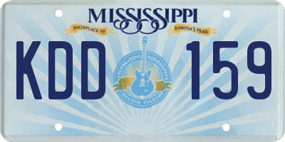 MS license plate KDD159