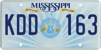MS license plate KDD163