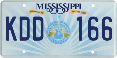 MS license plate KDD166