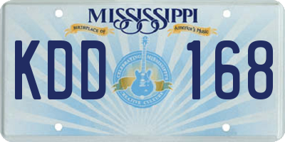 MS license plate KDD168
