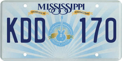 MS license plate KDD170