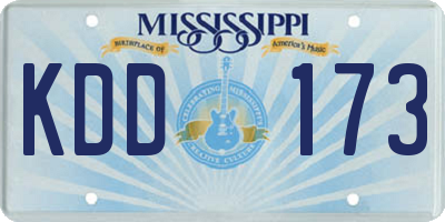 MS license plate KDD173